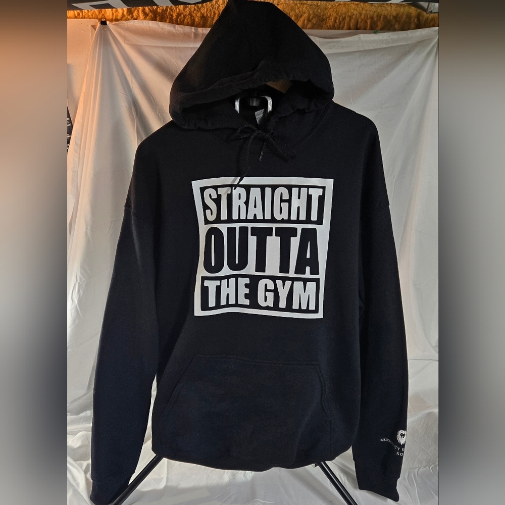 Black Graphic Hoodie: Straight Outta The Gym